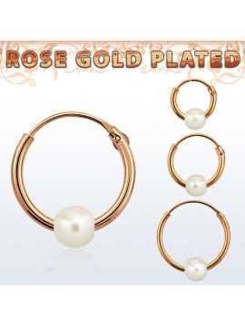 Rose gold pearl earring